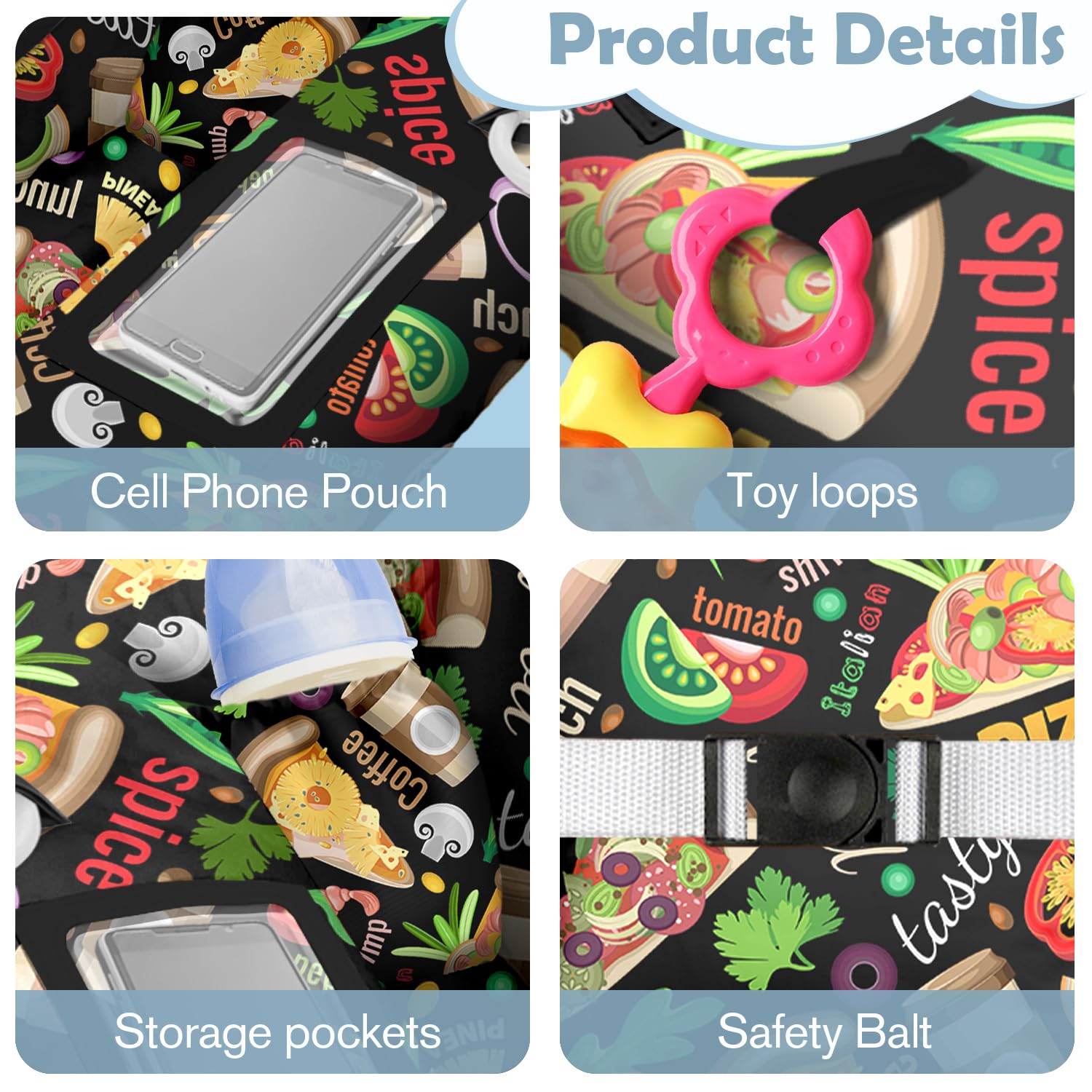 Polovillae cart cover child secured harness—safer shopping.