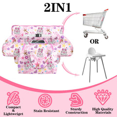 Polovillae high chair cover includes a phone pocket for entertainment.