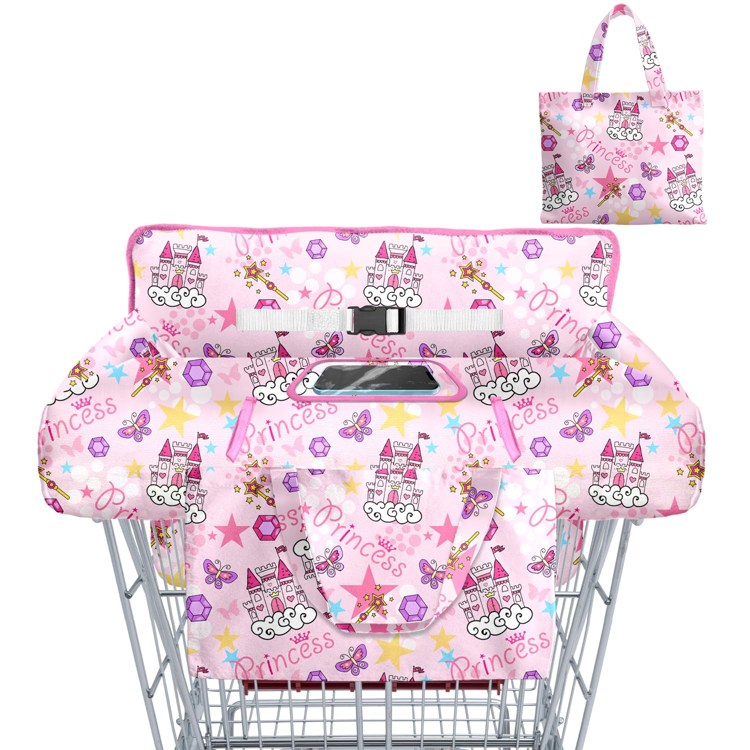 Polovillae shopping cart cover with soft padding keeps baby comfy on carts.