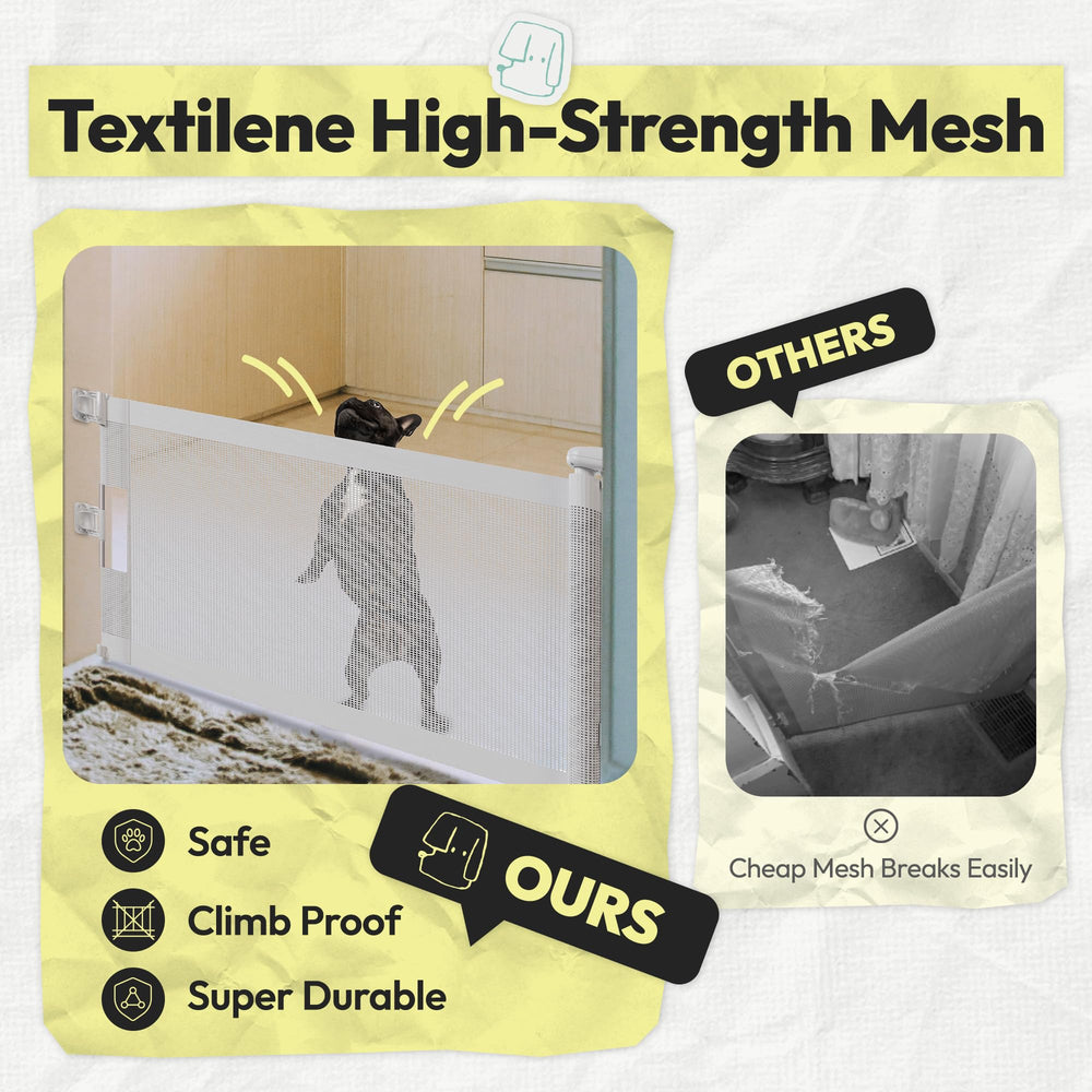 POMESEA tear-resistant mesh close-up highlights durable, chew-proof material for everyday use.