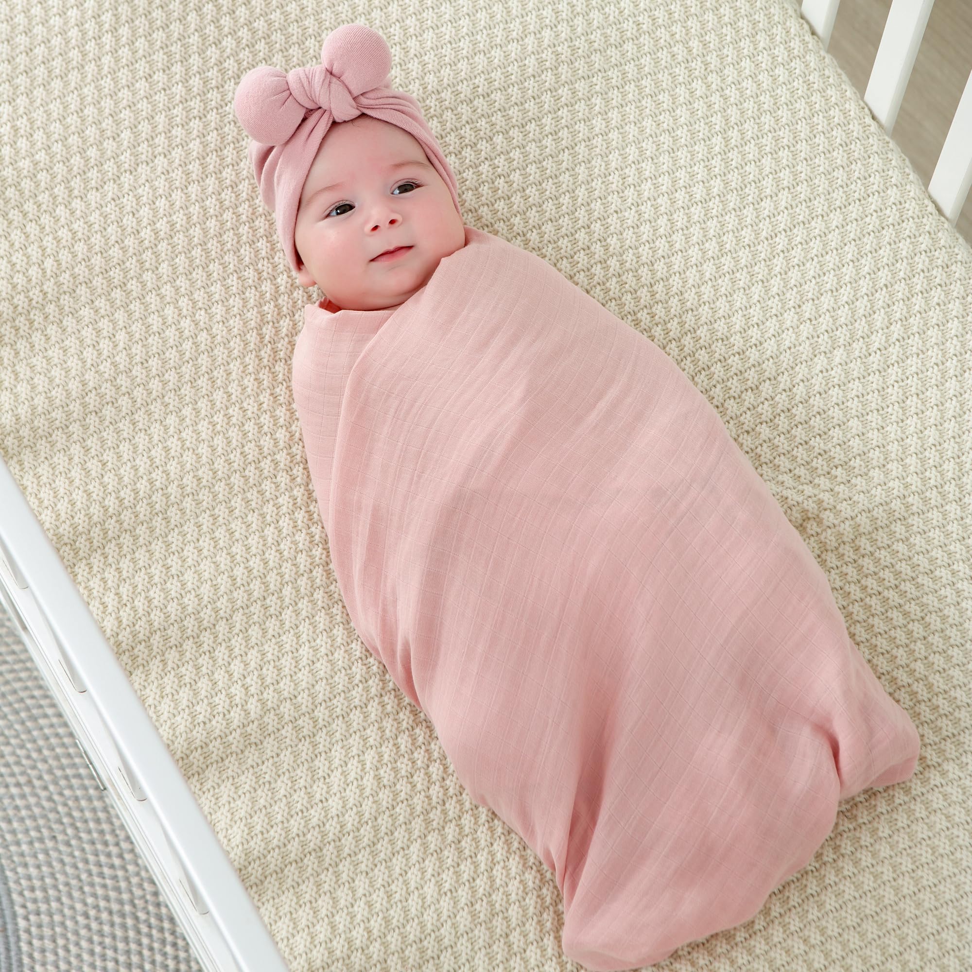 POMISO muslin swaddle blanket machine-washable and color-safe after washes