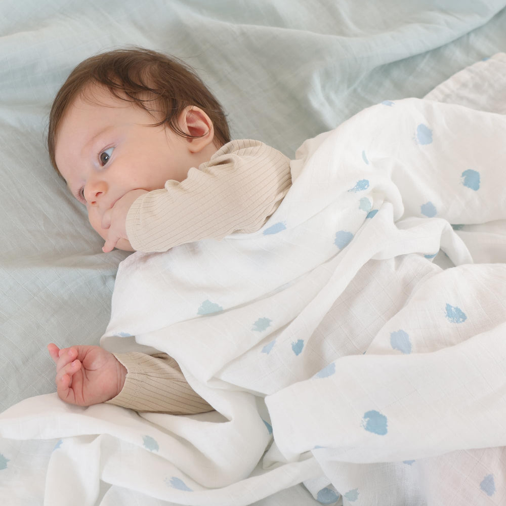 POMISO muslin swaddle green blanket 47x47 inches cozy wrap and shade