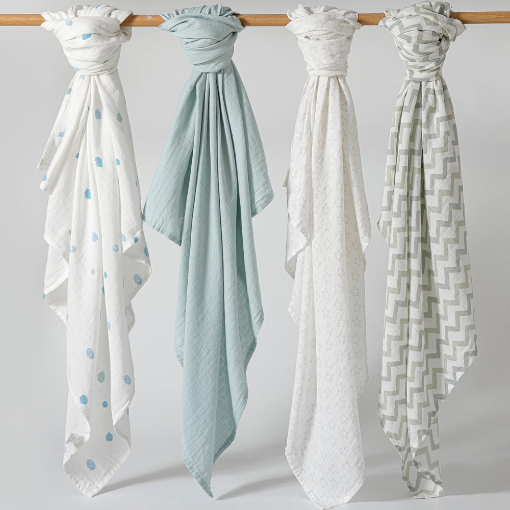 POMISO muslin swaddle used as nursing cover and light blanket