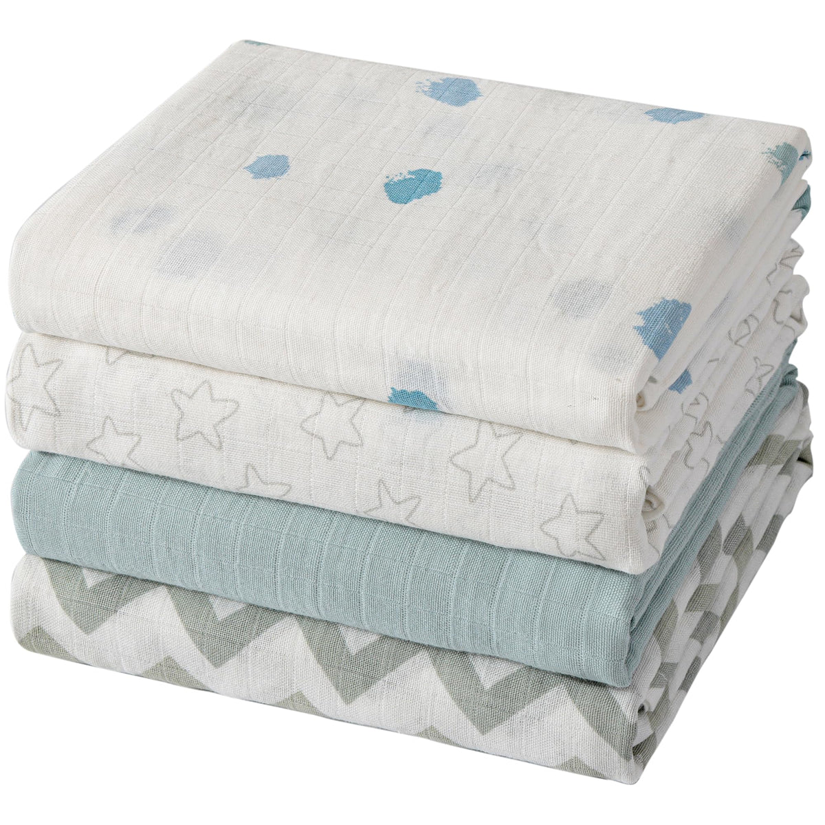POMISO muslin swaddle stars blanket 47x47 inches for soft, breathable newborn comfort