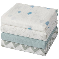 POMISO muslin swaddle stars blanket 47x47 inches for soft, breathable newborn comfort