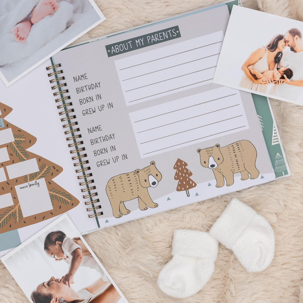 Pondering Pine birth-to-age-5 pages, supports growth journaling.