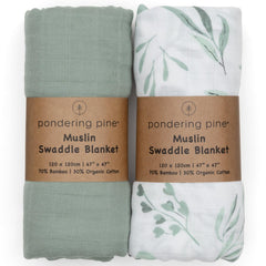 Pondering Pine eucalyptus-leaves swaddle for breathable baby comfort during naps