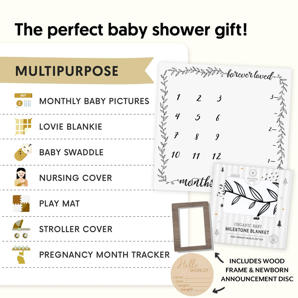 Pondering Pine newborn announcement disc for capturing first moments