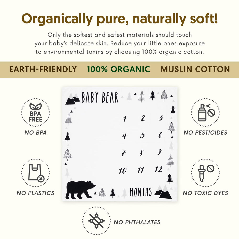 Pondering Pine organic cotton baby blanket offers soft comfort for snuggles