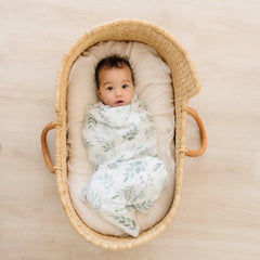 Pondering Pine sage-swaddle blanket stylish warmth for newborn snuggles