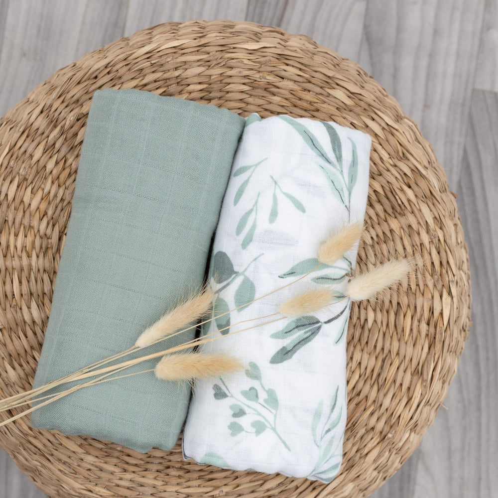 Pondering Pine soft muslin two-pack is versatile for tummy time and cuddles