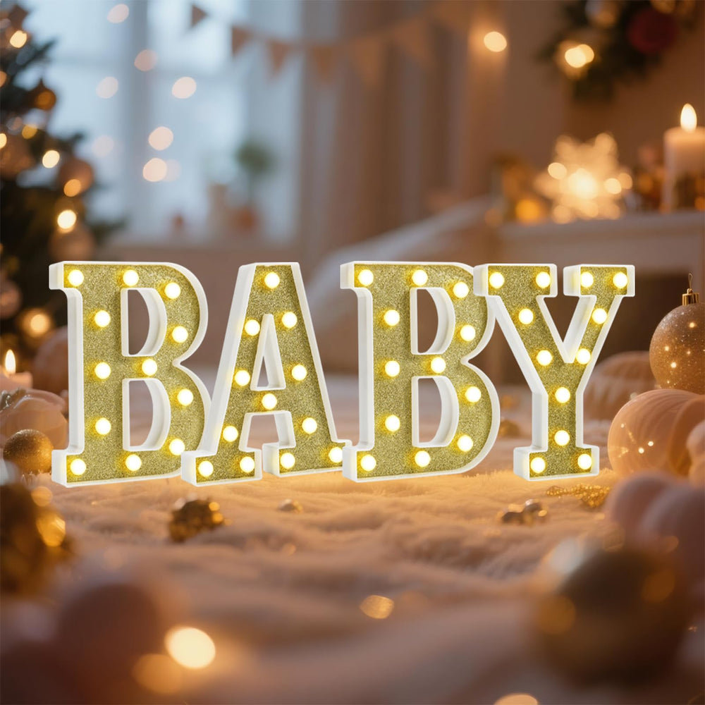 Pooqla light up letters add modern nursery decor glow