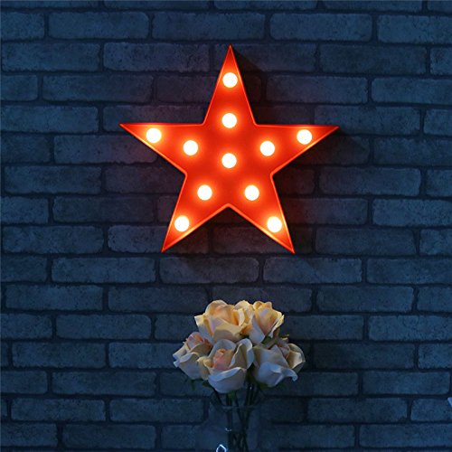 Pooqla Marquee Star Sign creates party ambiance without cords.