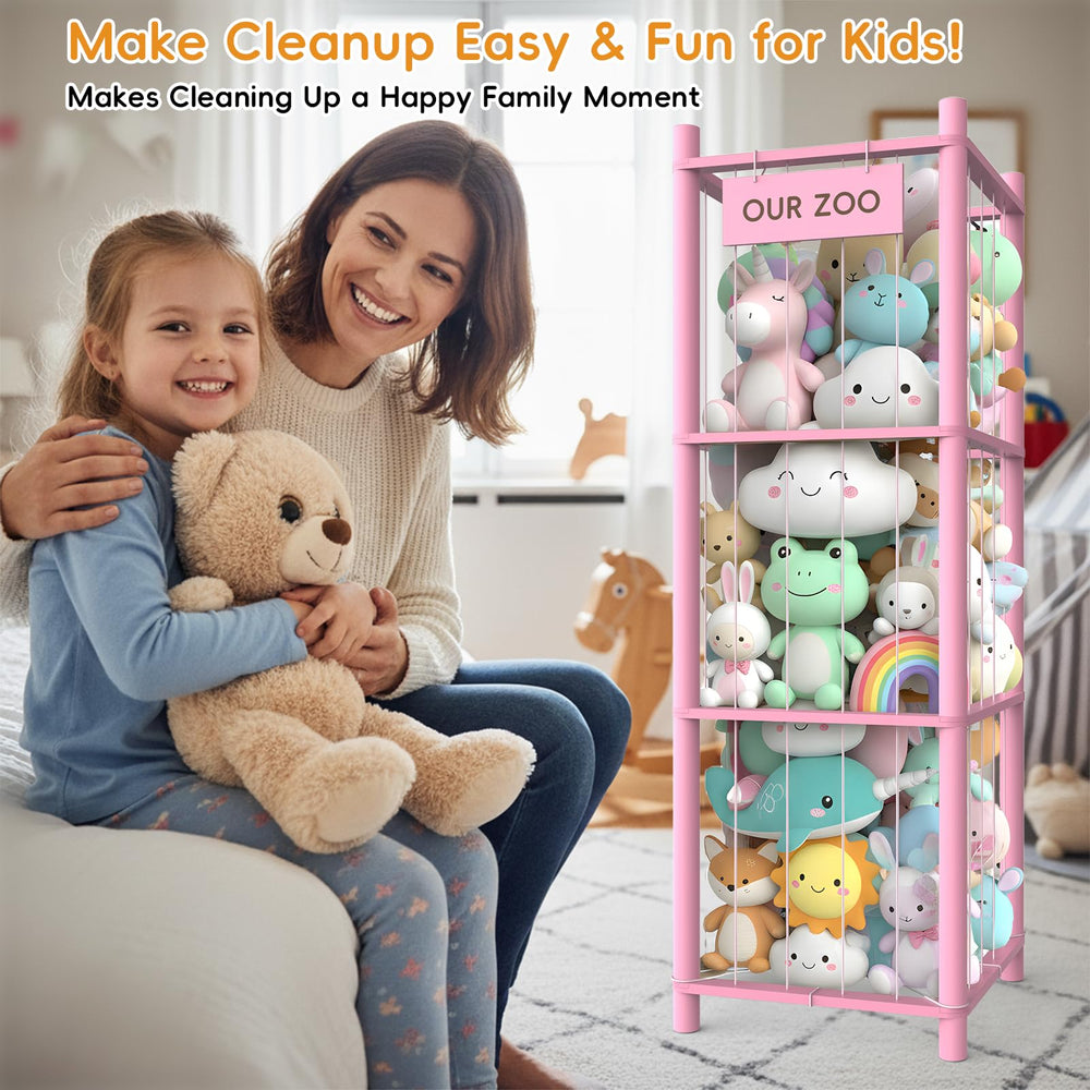POOSIDE stuffed animal storage organizer assembly process without tools