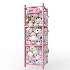 POOSIDE stuffed animal storage organizer full unit showing tall vertical design for kid rooms