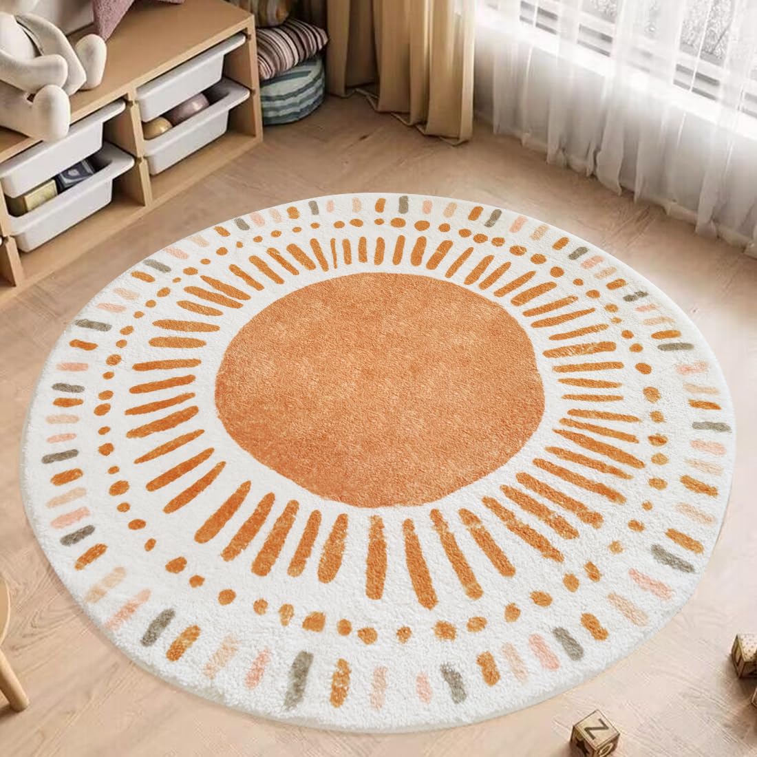 Poowe Cute Point Rings Play Mat front view shows a soft, safe surface for early play.
