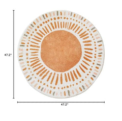 Poowe Cute Point Rings Play Mat kids playing demonstrates spacious round area for crawling.