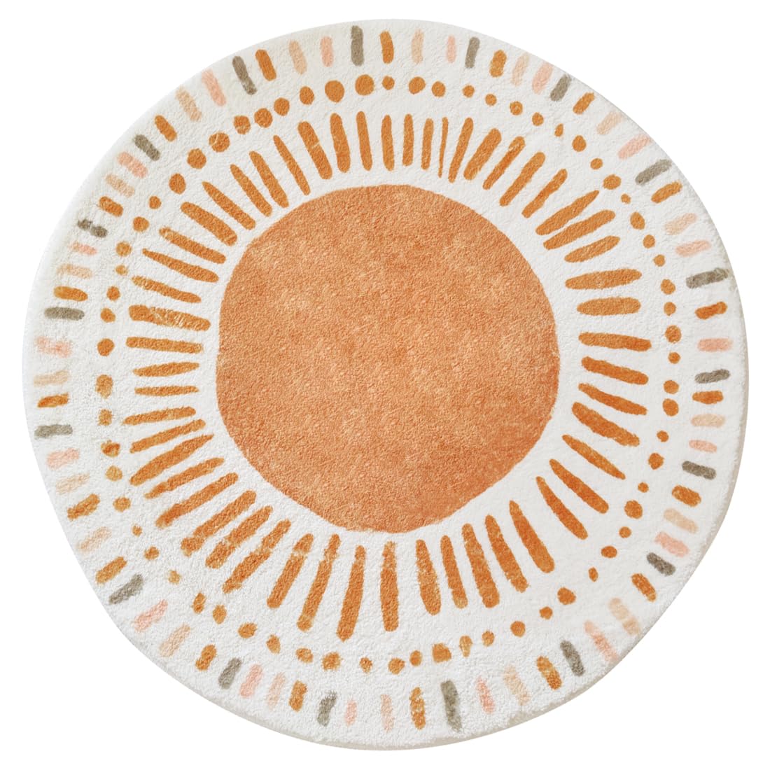 Poowe Cute Point Rings Play Mat non-slip bottom keeps the surface stable.