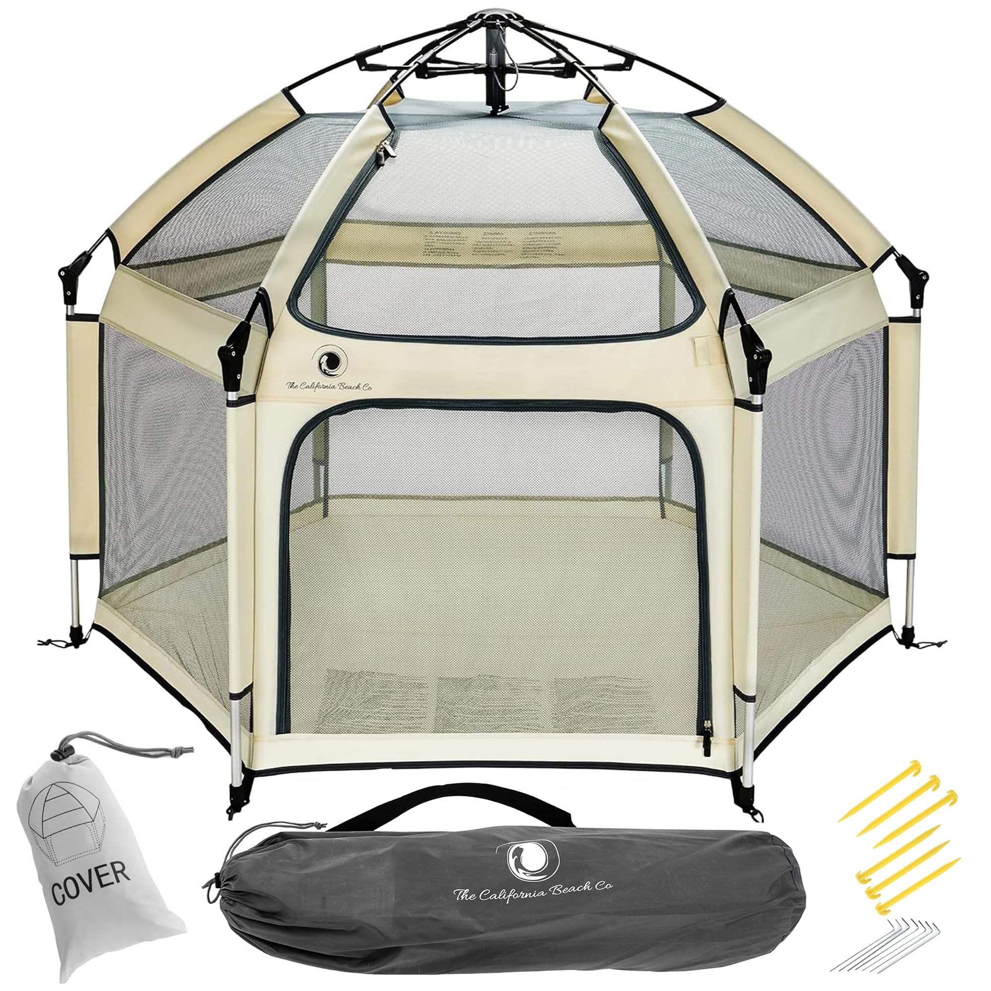 POP 'N GO PLAYPEN canopy provides UPF50+ sun protection for outdoor play.