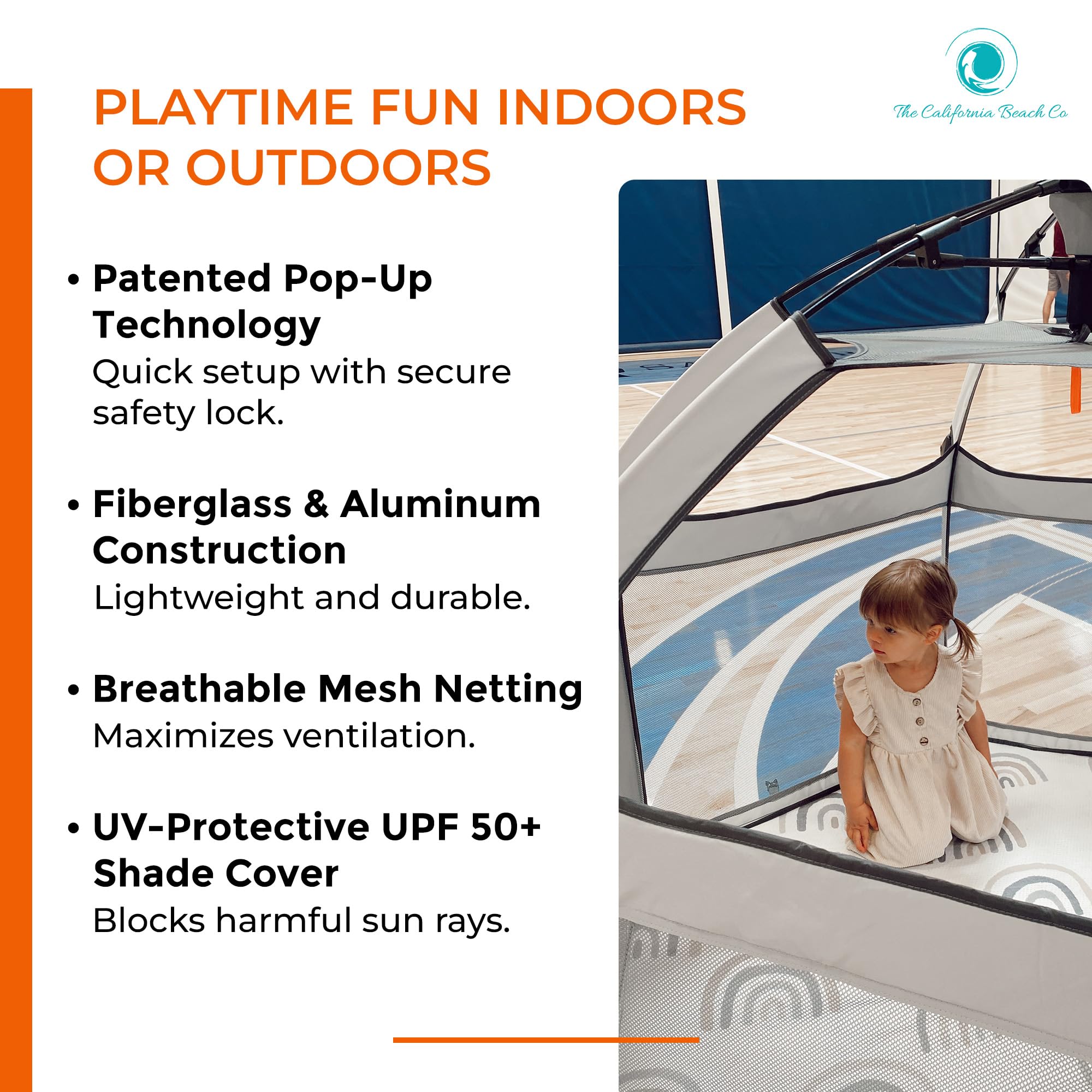 POP N GO PLAYPEN lavender breathable mesh keeps visibility and airflow