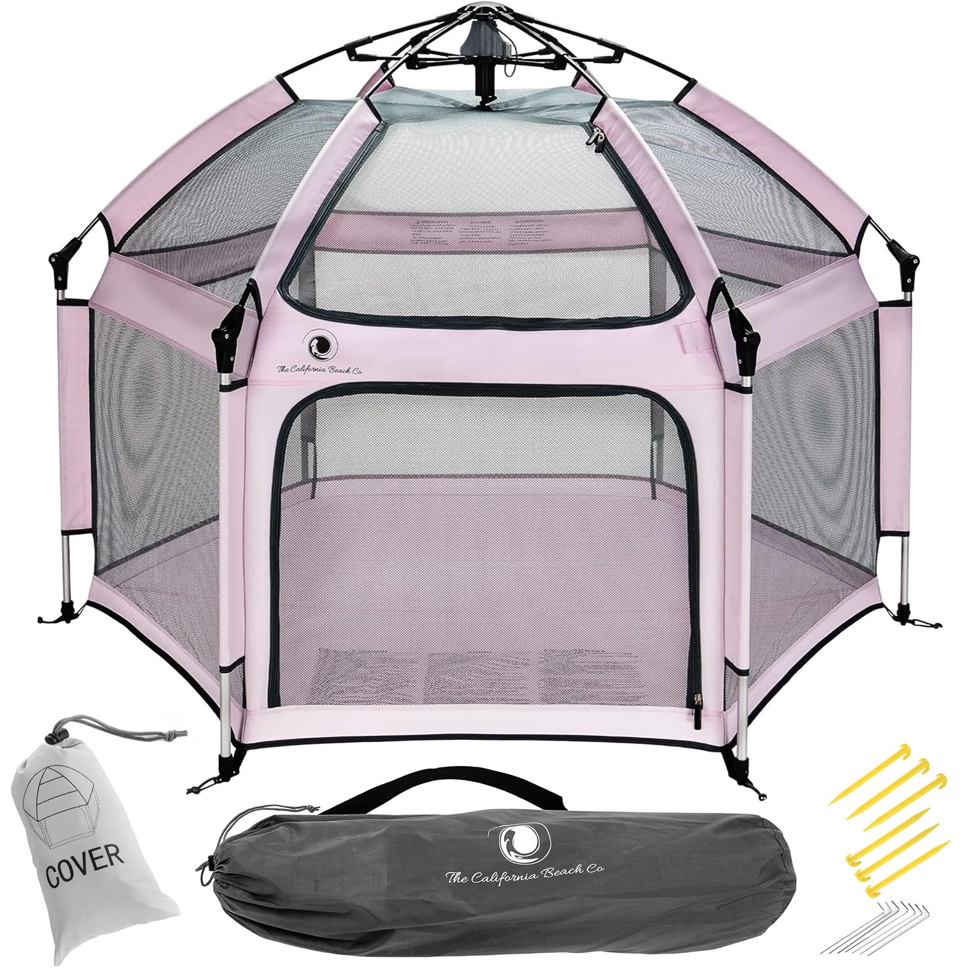 POP N GO PLAYPEN lavender canopy view demonstrates UPF50+ sun protection for babies