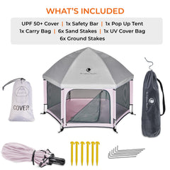 POP N GO PLAYPEN lavender travel bag facilitates easy packing
