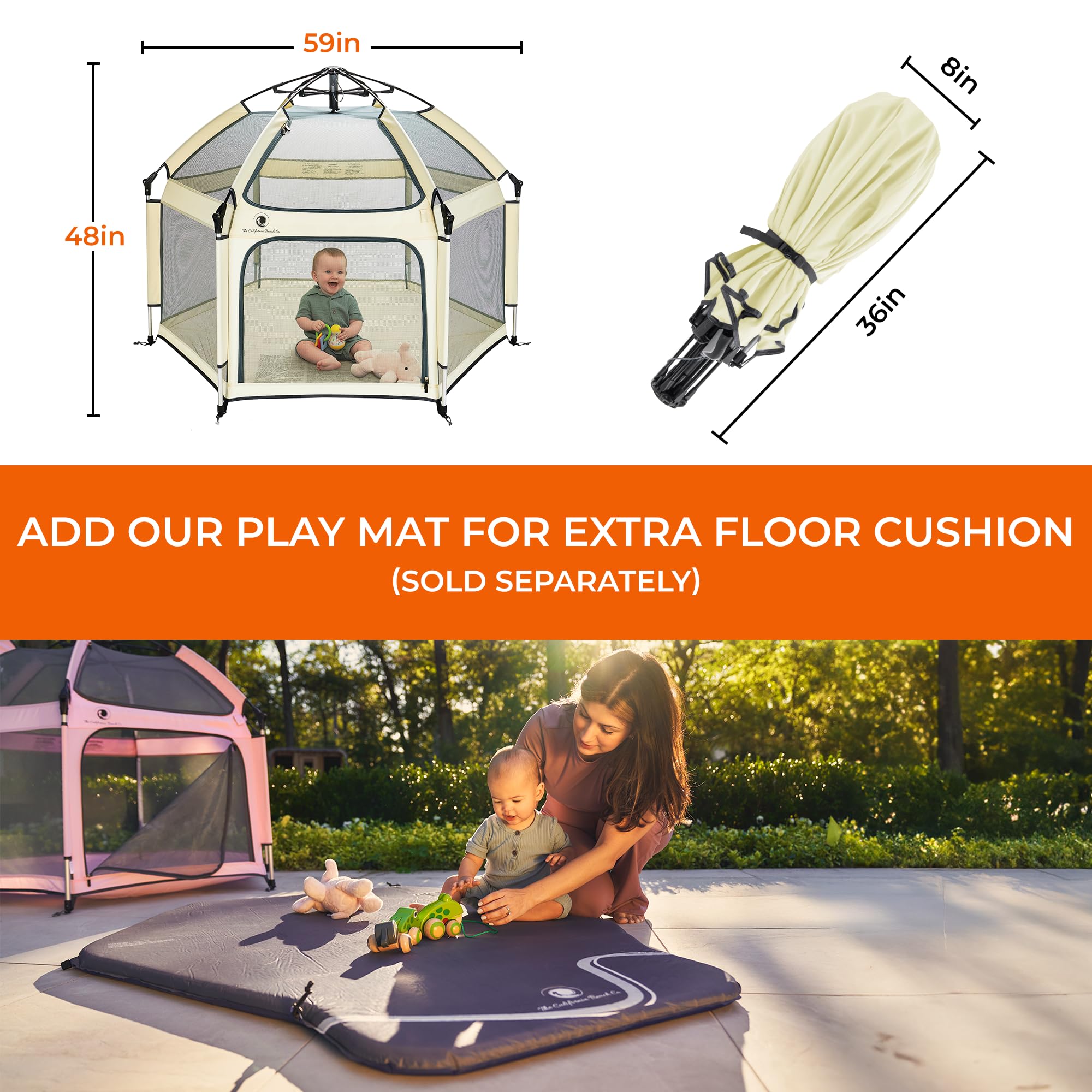 POP 'N GO PLAYPEN safety rails with lock offer secure playtime and supervision.