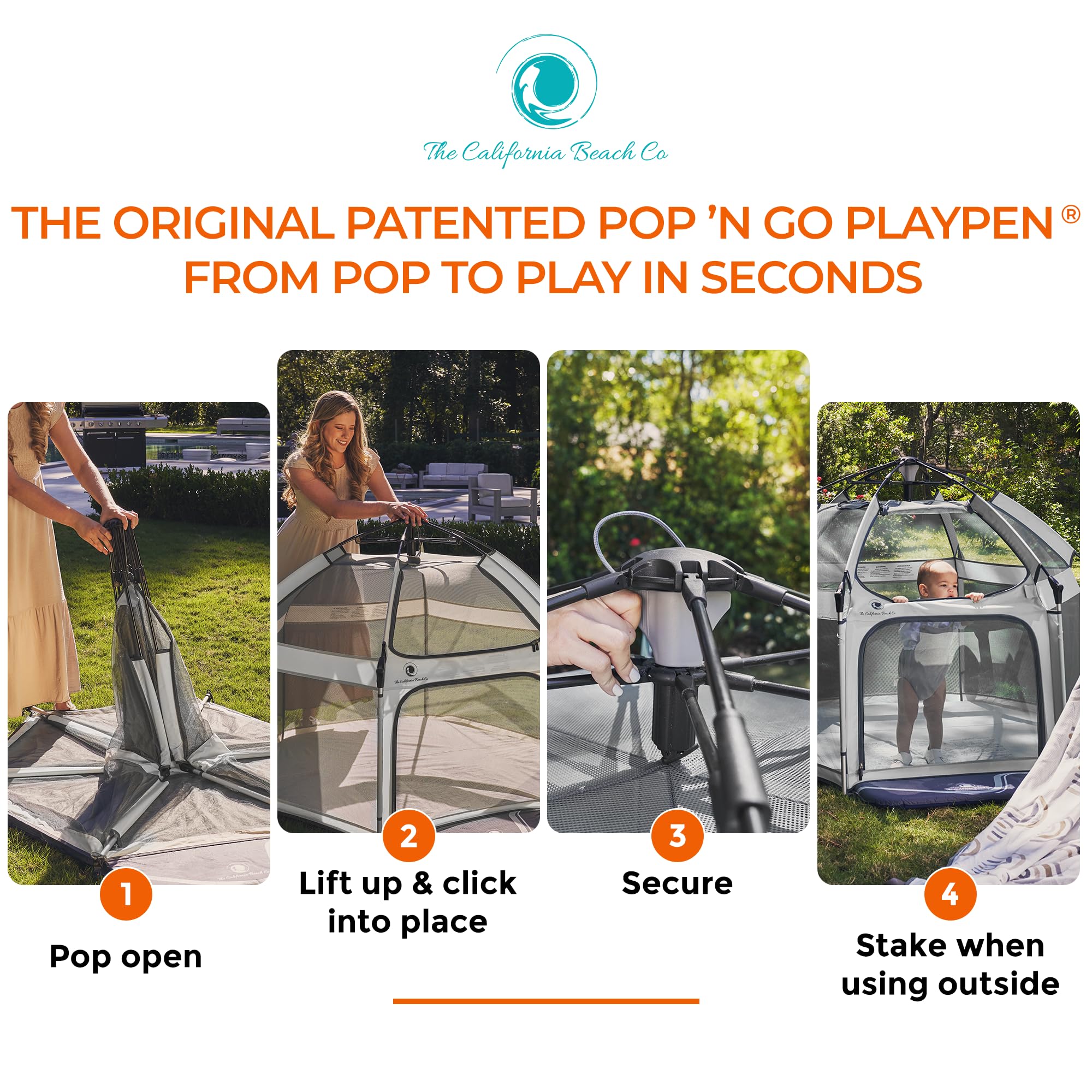POP 'N GO PLAYPEN spacious interior for active babies to explore safely
