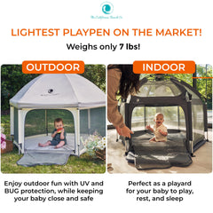 POP 'N GO PLAYPEN travel bag keeps the foldable playpen compact and portable.