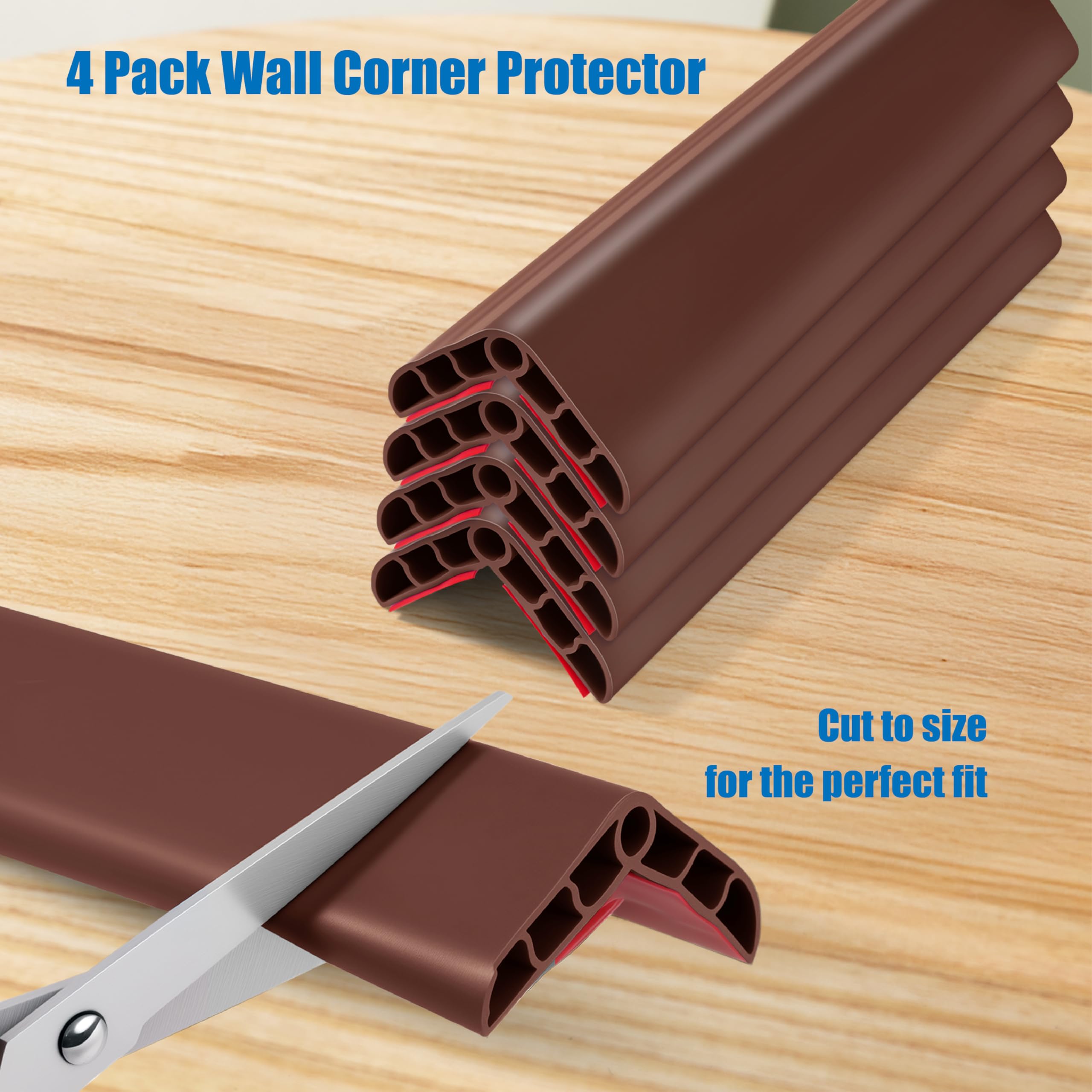 POPAKAN wall corner edge protector adhesive-back close-up—strong sticking, durable protection.