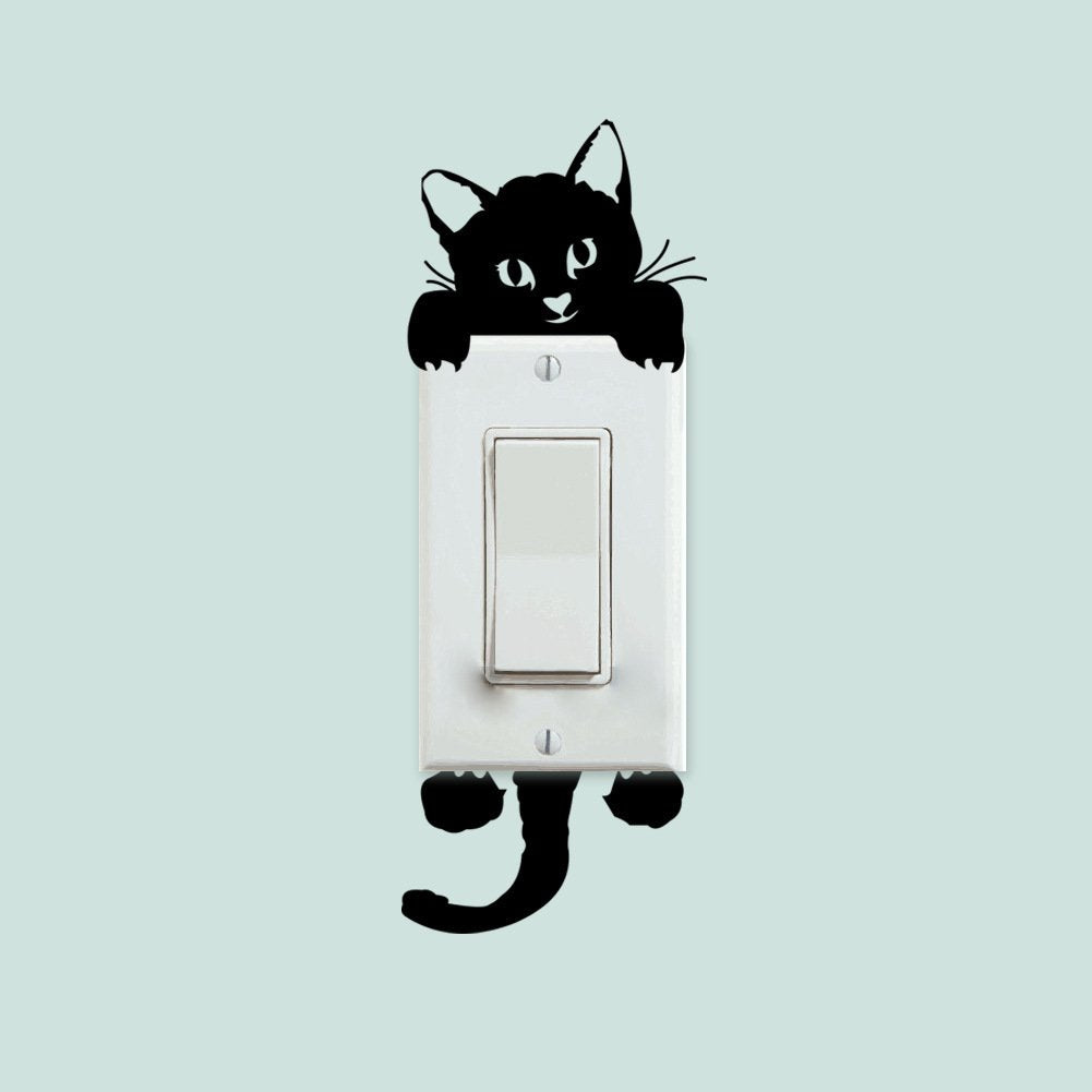 POPIGIST light-switch decals cat-pattern closeup for kid-friendly switch-area decor