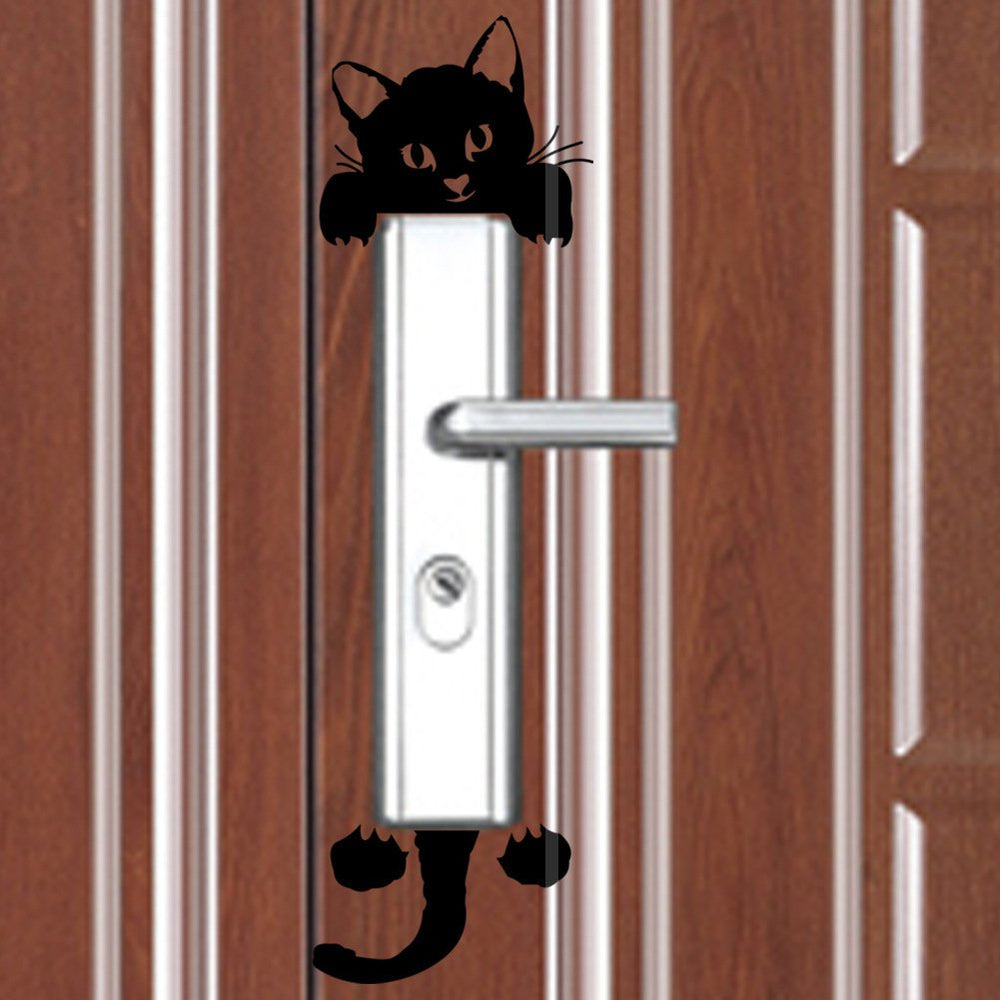 POPIGIST light-switch decals cat-pattern full setup demonstrates easy, mess-free wall art