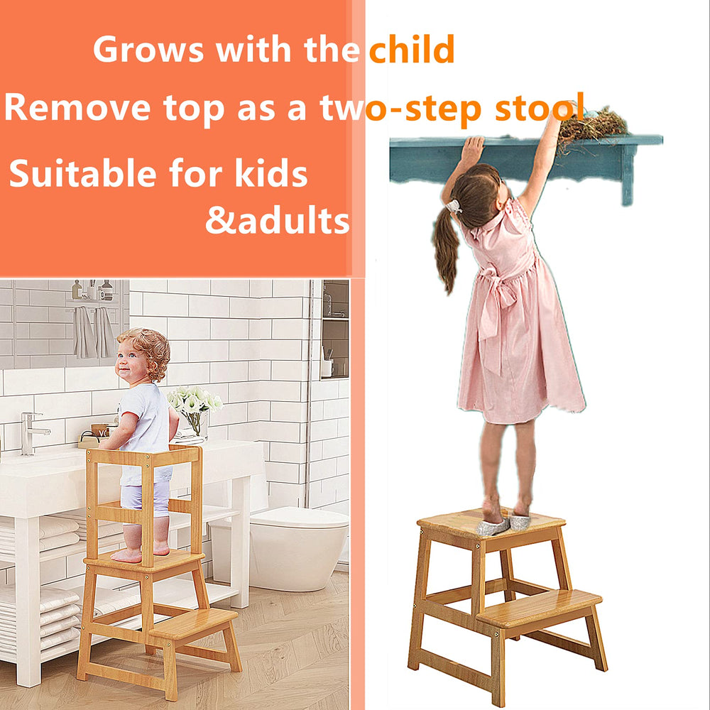 Popin Lover wooden learning stool with rounded edges feels gentle on skin.