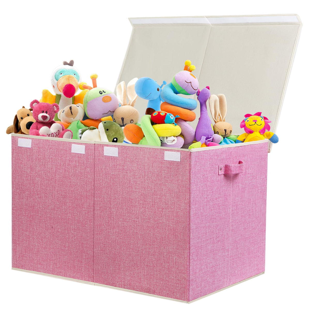 Popoly 122L toy box lid closed protects toys from dust and clutter.