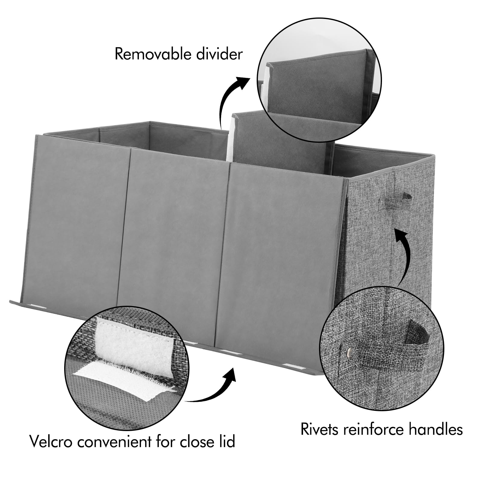 Popoly Extra Large Toy Box folds flat for easy storage when not in use.