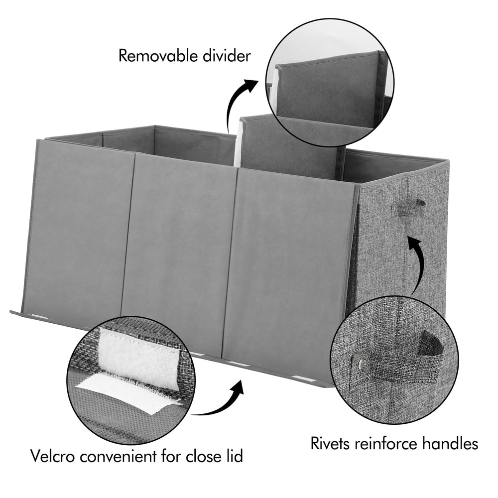 Popoly Extra Large Toy Box folds flat for easy storage when not in use.