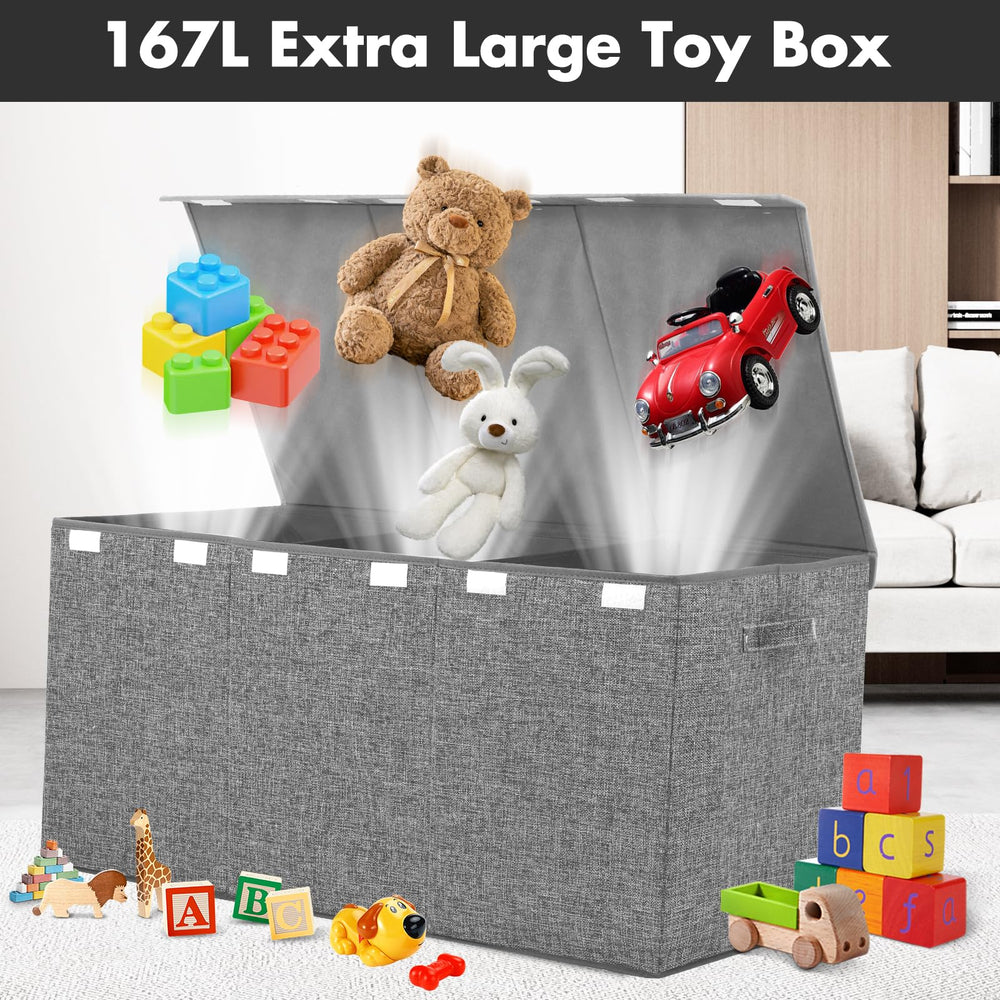 Popoly Extra Large Toy Box 3mm PP frame stays sturdy even when full.