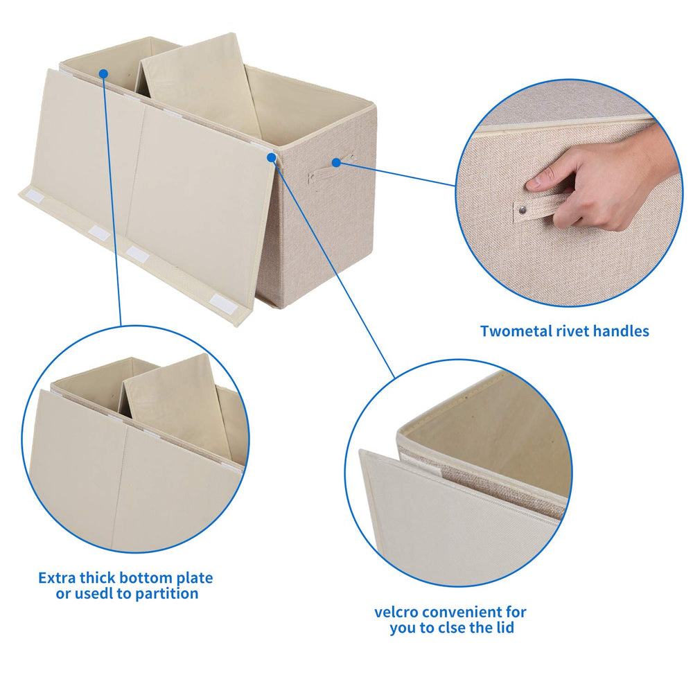 Popoly collapsible toy chest folded flat for space-saving storage