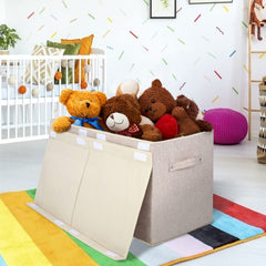 Popoly large toy box chest with lid open for quick toy cleanup