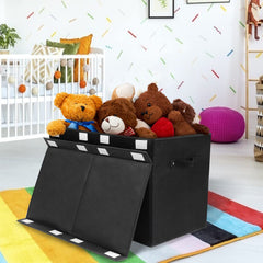 popoly large toy box front view highlights sturdy linen fabric and ample capacity