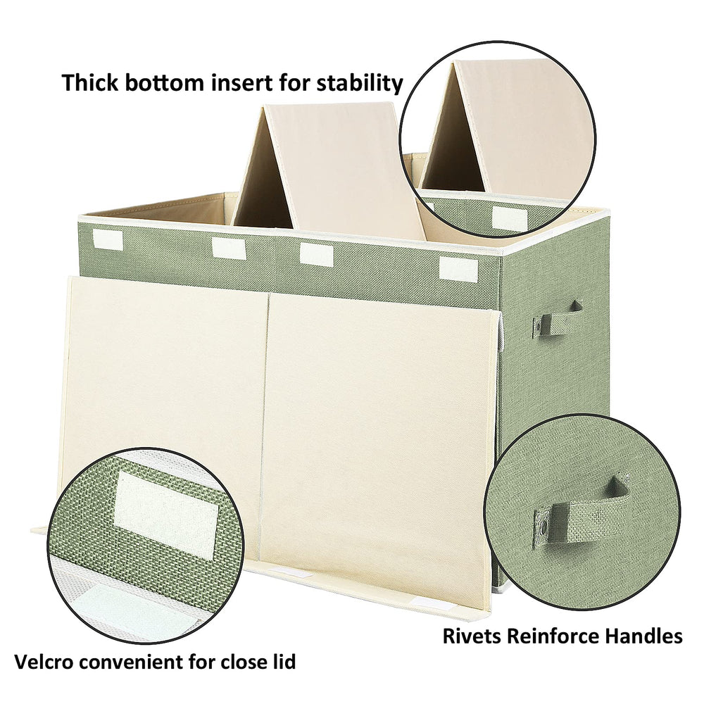 popoly linen toy storage box highlighting sturdy reinforced handles for portability
