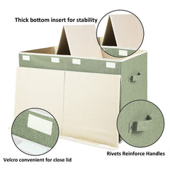 popoly linen toy storage box highlighting sturdy reinforced handles for portability