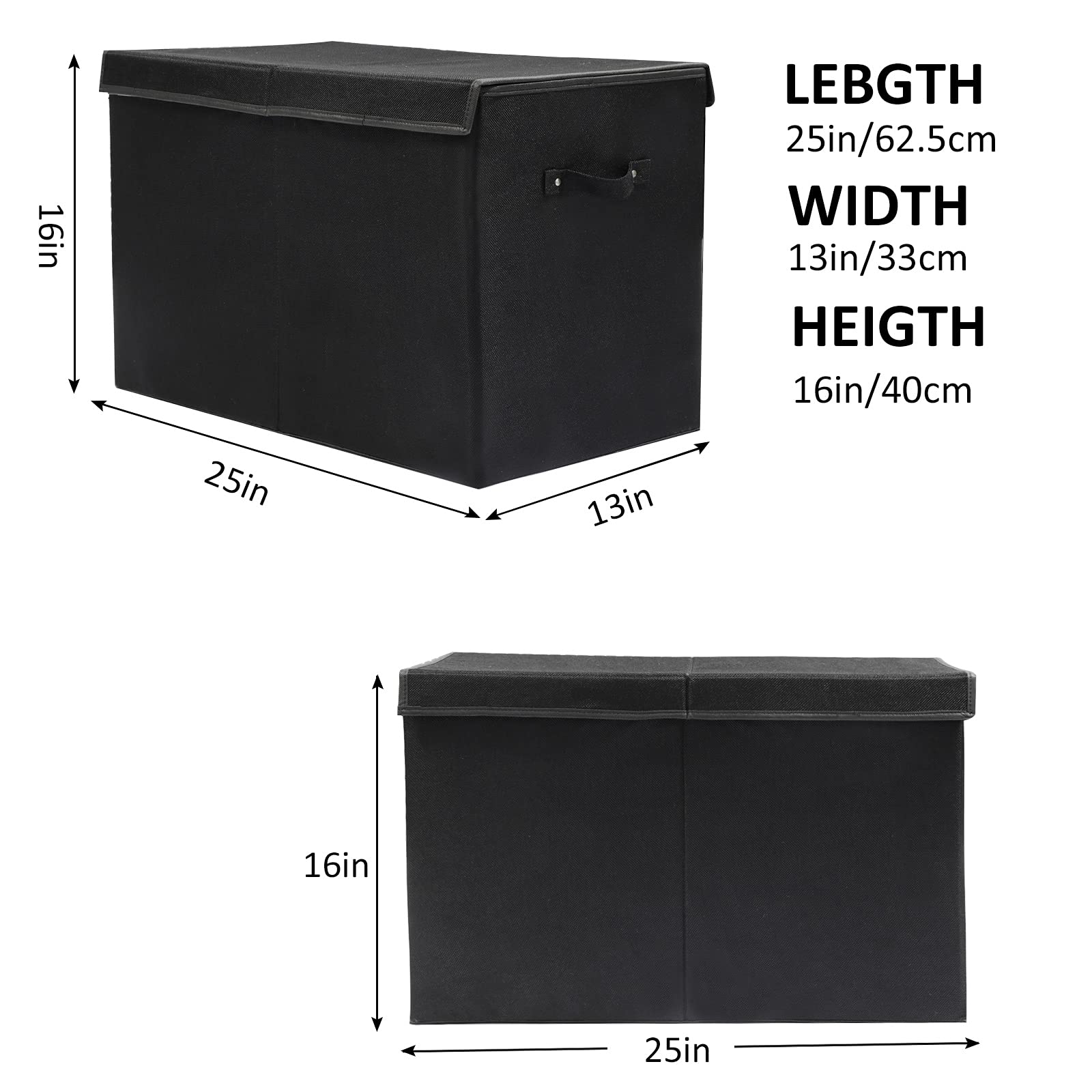 Popoly toy box with reinforced handles for easy room-to-room transport