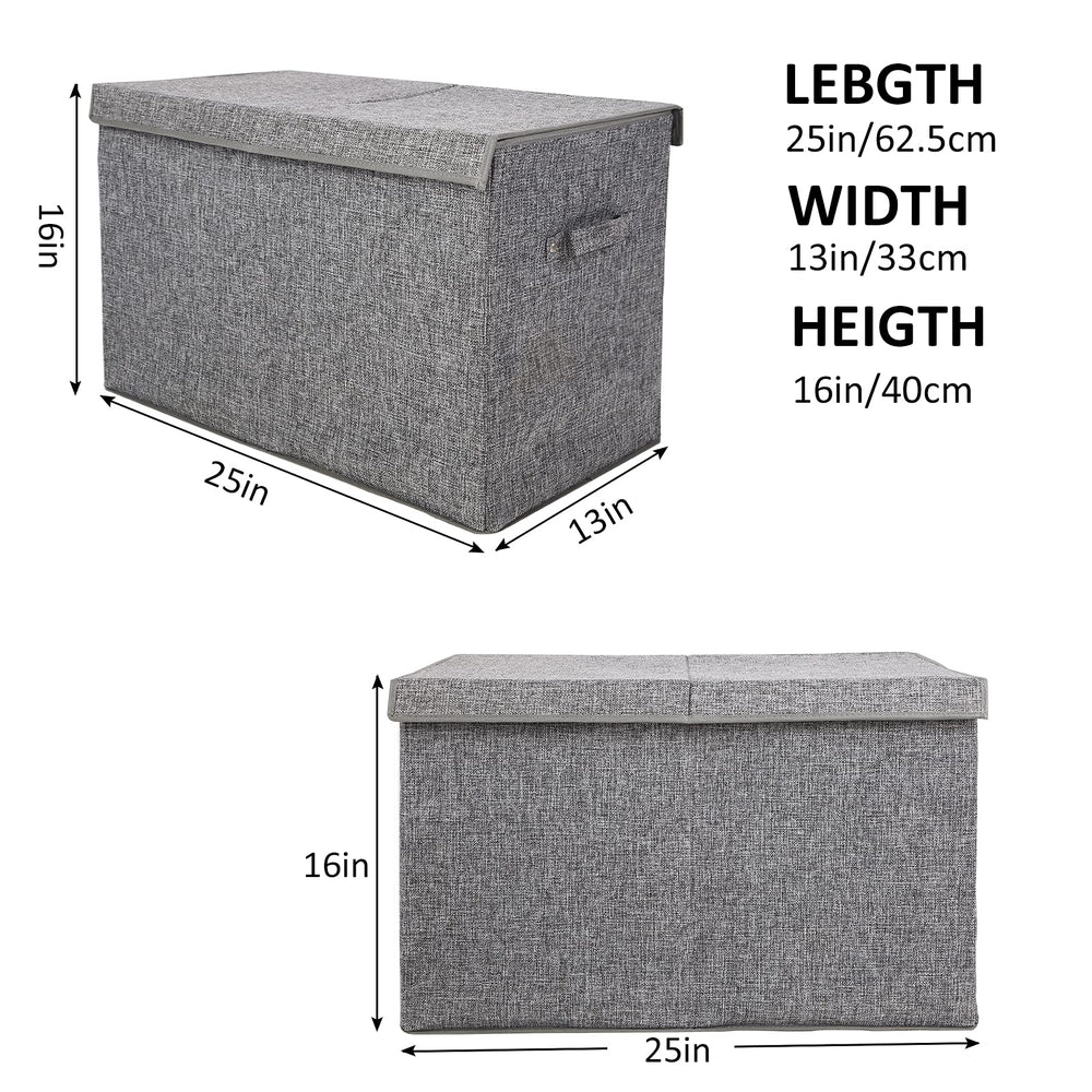 Popoly toy box with rivet reinforced handle for easy transport.