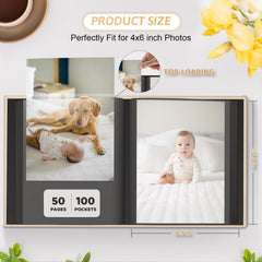 Popotop photo album with 100 pockets stores 4x6 memories neatly.