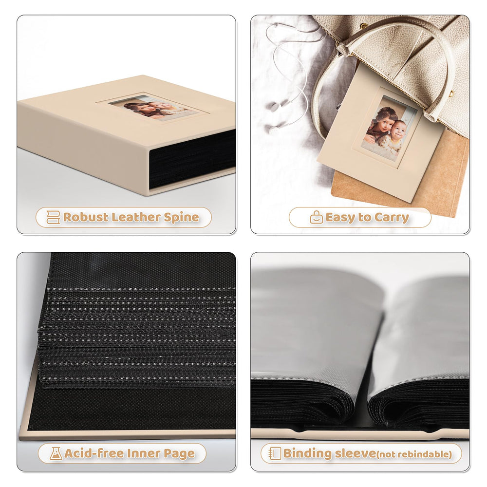 Popotop photo album compact dimensions fit on shelves and travel easily.