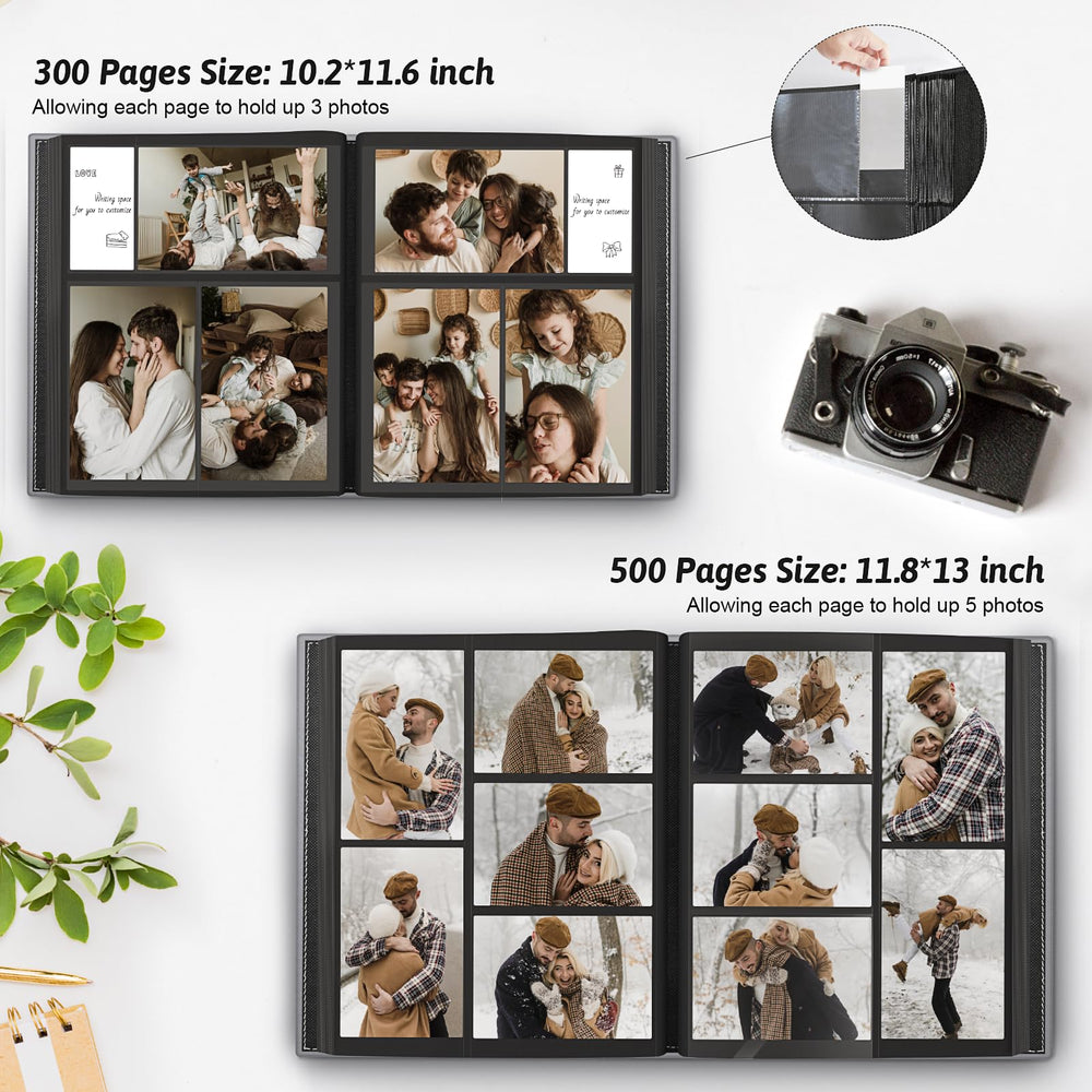 Popotop Photo Album dimensions show spacious cover and page sizes for multiple photos