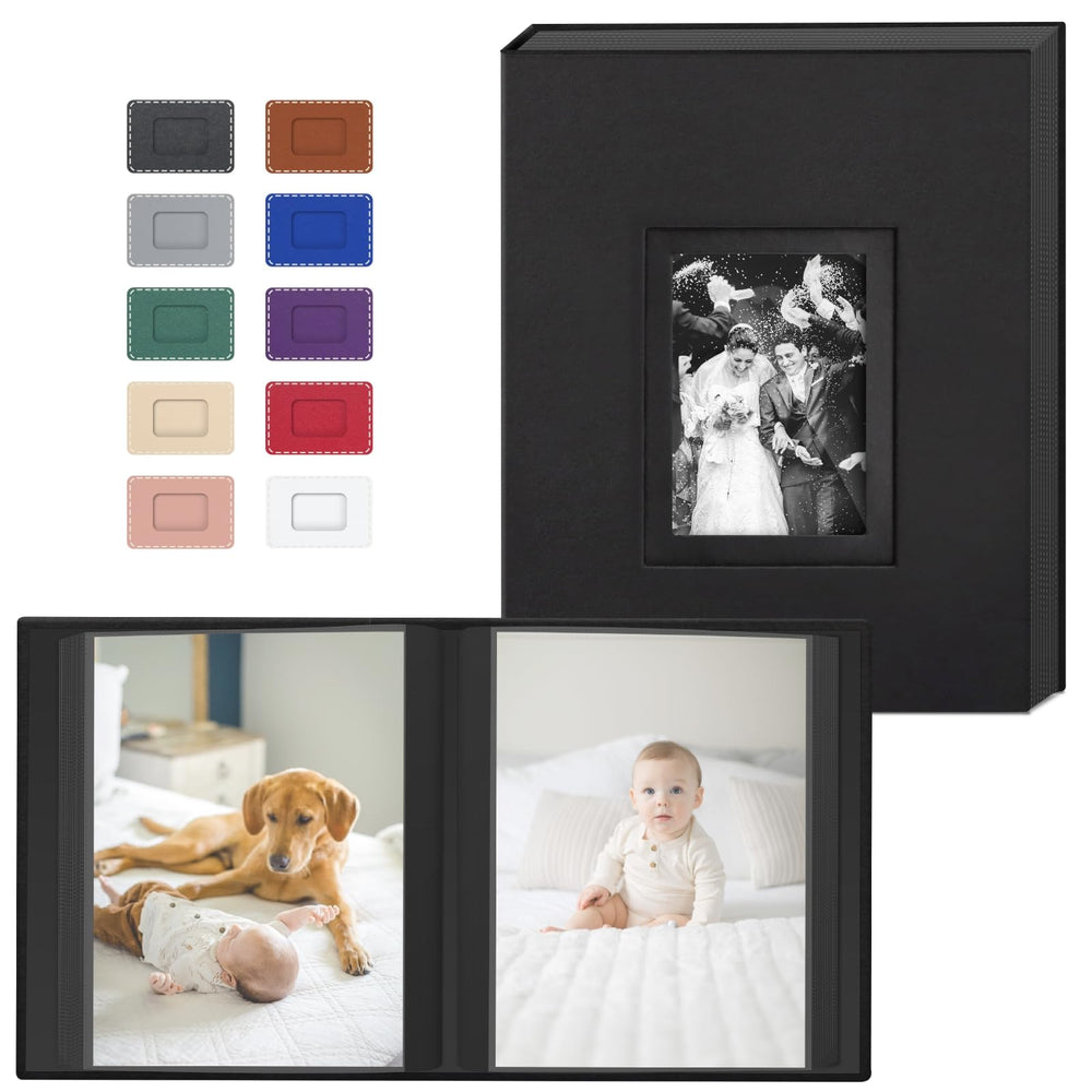 Popotop photo album front cover in vegan leather offers lasting durability for keepsakes.