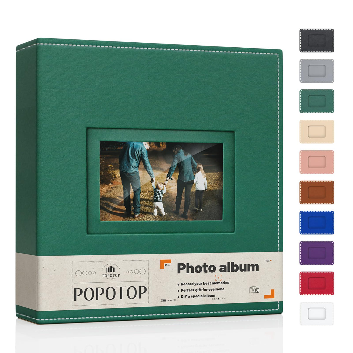 Popotop photo album front cover in vegan leather for durable memory protection
