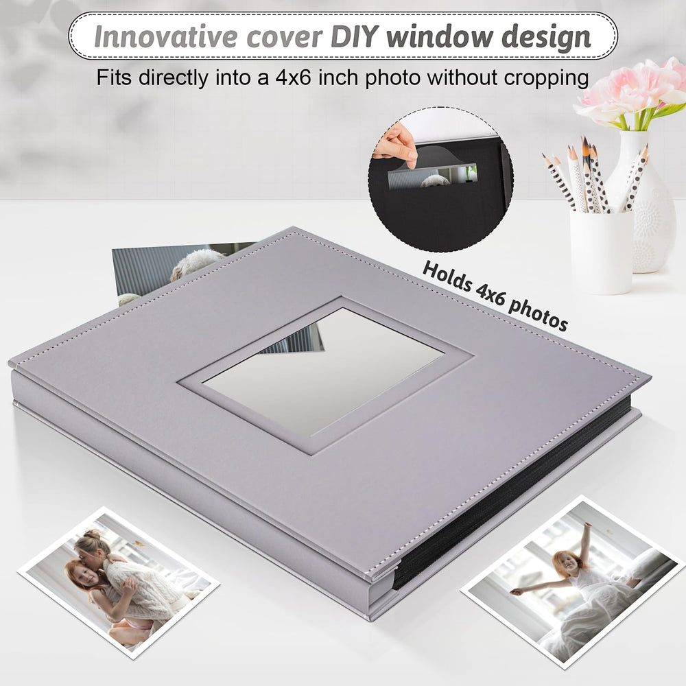 Popotop Photo Album front window displaying 4x6 photo storage and easy viewing